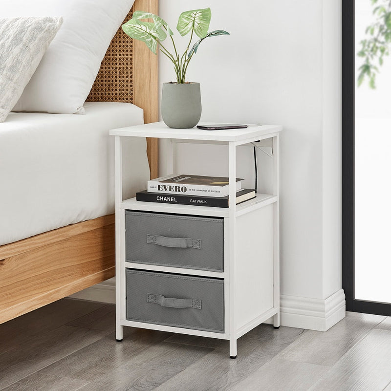 3 Drawer Nightstand with Charging Station