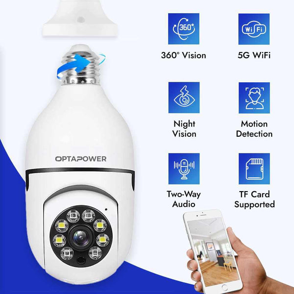 Wireless Wifi Light Bulb Security Camera